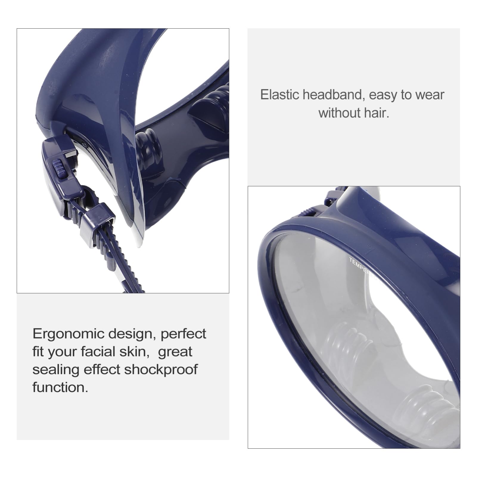 VANZACK Lunettes de Natation Unisexes avec Verres Transparents et Sangles Réglables pour Étanchéité