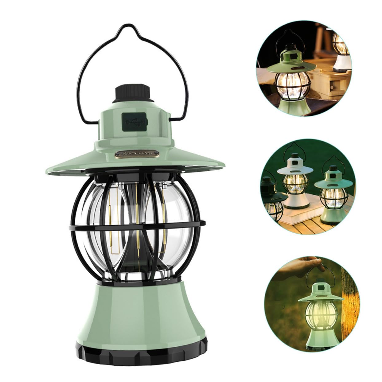 BESPORTBLE Verschleißfeste Tragbare Campinglampe Vintage Zeltleuchte aus Robustem Material mit Griff zum Aufhängen für Outdoor Camping Wandern