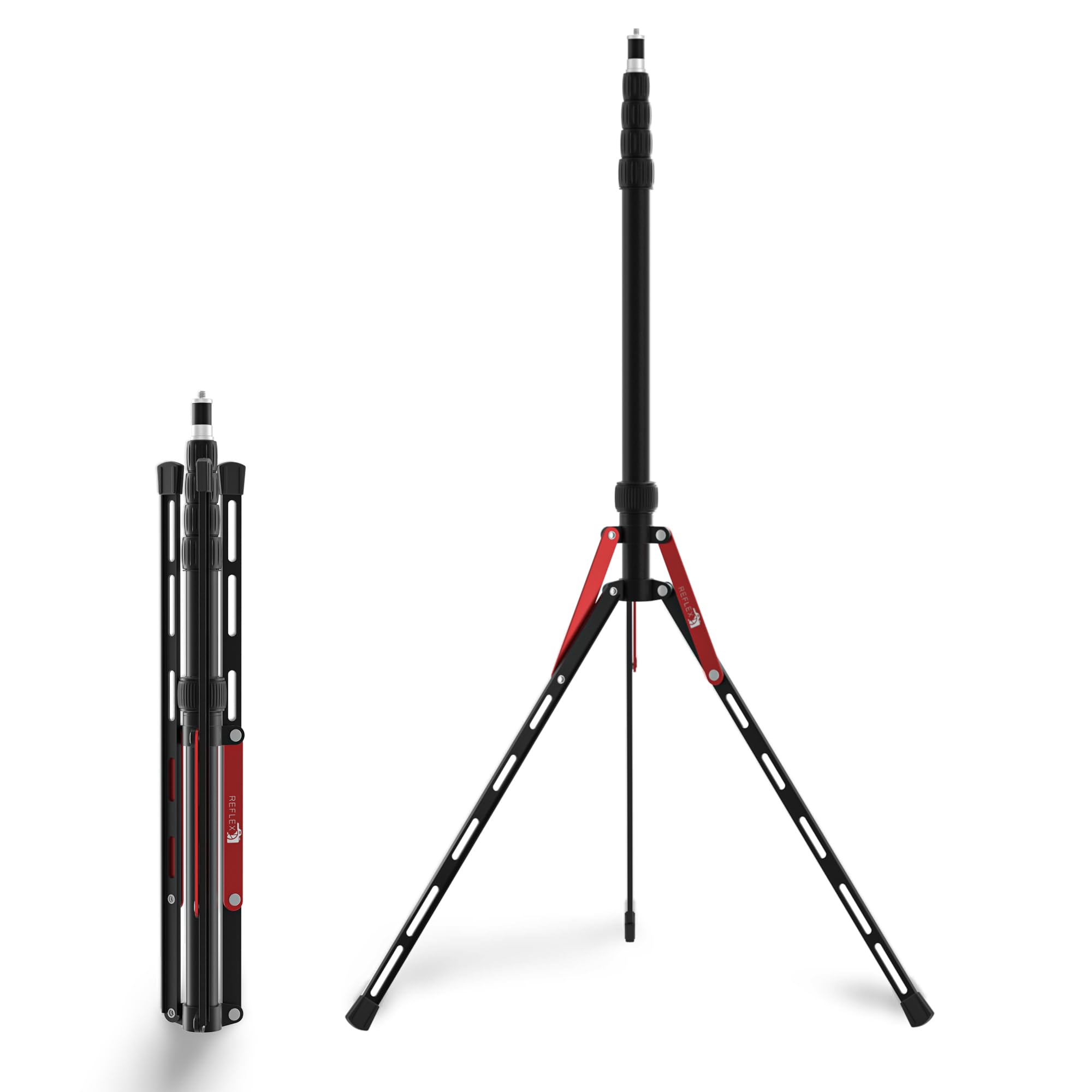 REFLEX CAMERA Aluminum Travel Light Stand 7ft 3" - 88" - Lightweight, Compact & Portable 3/8" 1/4" Screw, Photography & Lighting Light Stand for