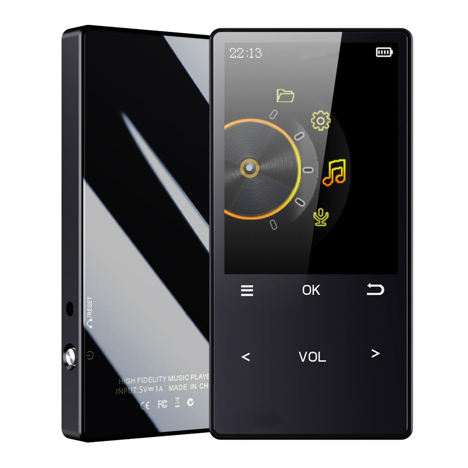 Bewinner Lecteur MP3 HiFi 96 Go Bluetooth 5.4, Lecteur Audio Numérique Haute Résolution sans Perte avec écran Tactile de 2,4 Pouces, Lecture 90H, Prise 3,5 Mm, Radio FM, Enregistreur