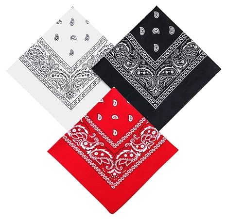 Lot de 3 bandanas pour cheveux Unisexe Nouveauté Print Head Wrap Wristband for Outdoor Sports Randonnée Escalade Cover