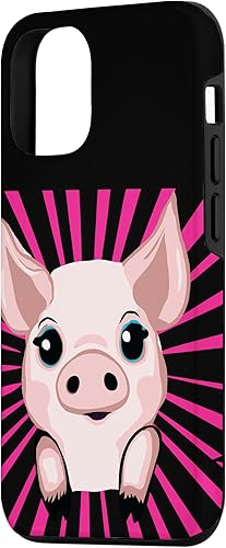 Miniatura 5 de iPhone 12 mini Pink Mini Pig Sunburst Cute Piggy Case