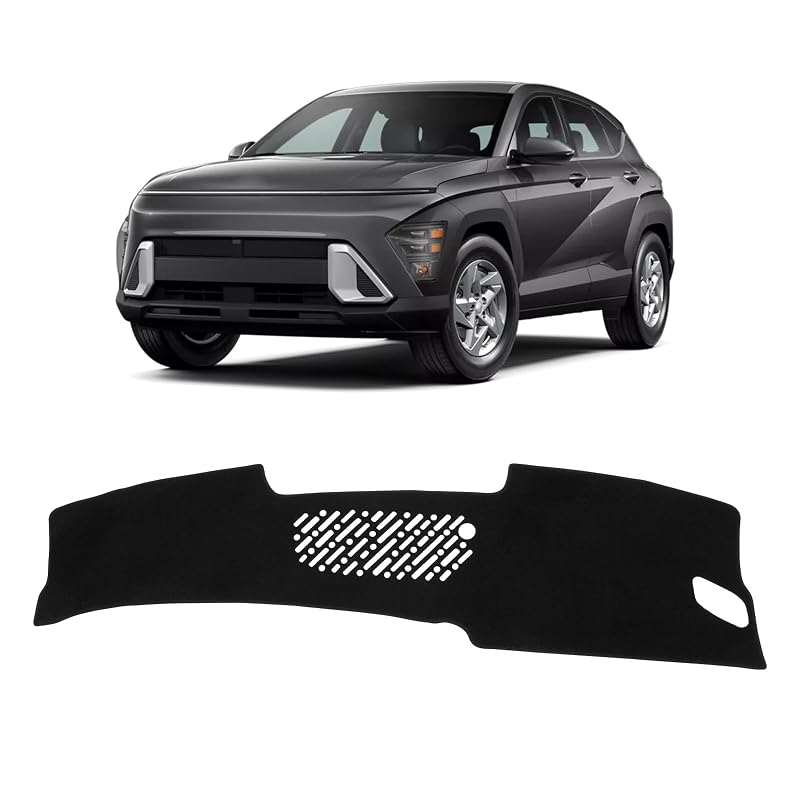 Capa para Painel KUST para Hyundai Kona 2024 a 2026, Poliéster com Base de Silicone Antiderrapante, Preta