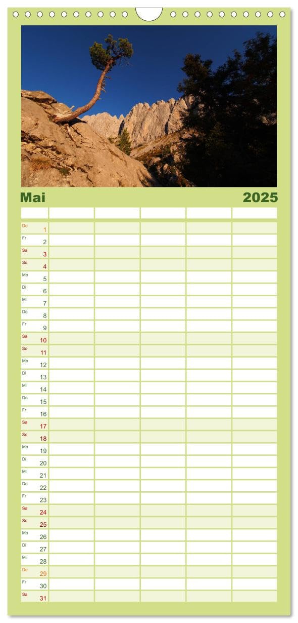 Familienplaner 2025 - Rund um die Gastlosen mit 5 Spalten (Wandkalender, 21 cm x 45 cm), CALVENDO: Faszinierende Augenblicke bei den Gastlosen (CALVENDO Orte)
