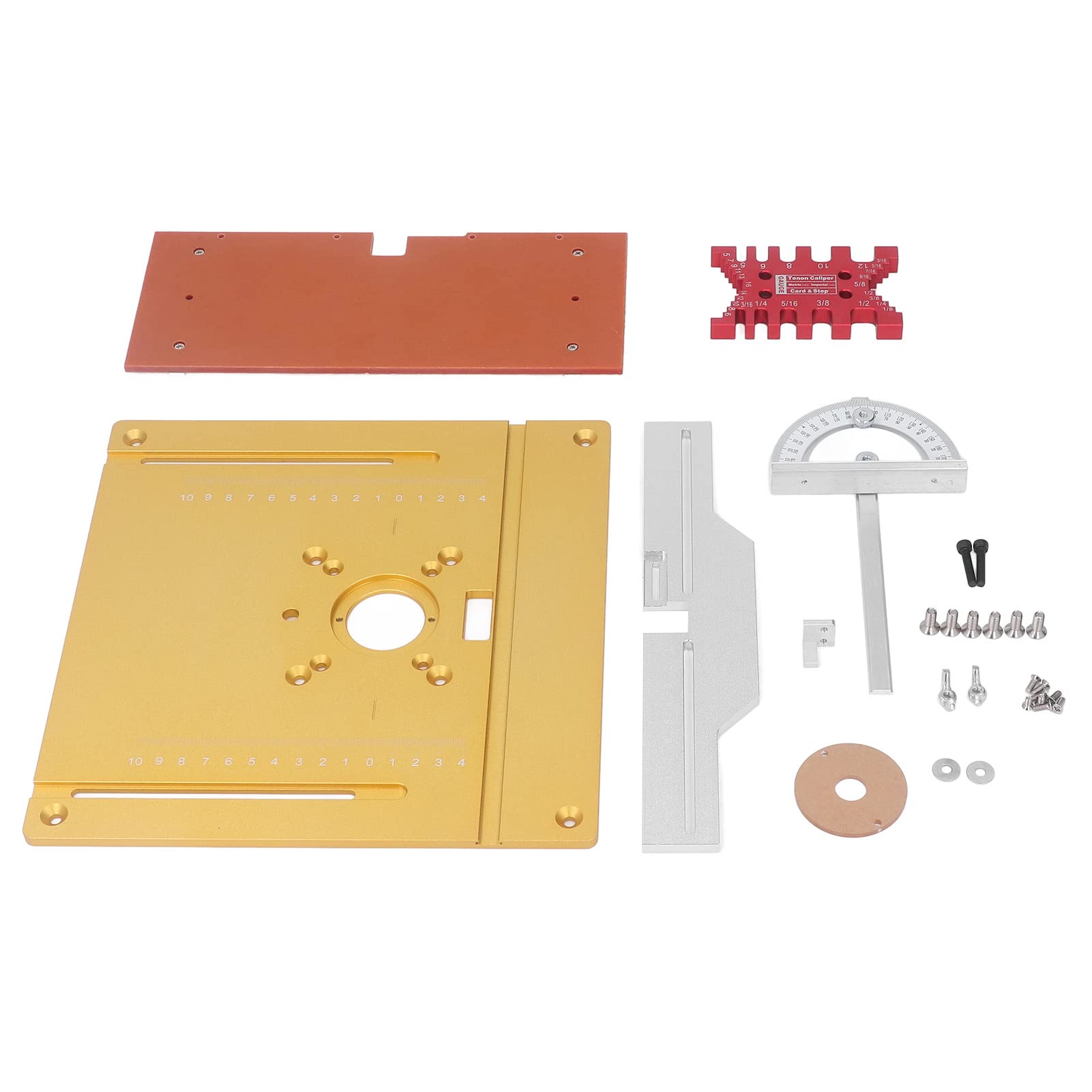 Placa de elevación de enrutador profesional Aleación de aluminio Carpintería de madera Placa de chaflán con escamas grabadas para taller de garaje y proyectos de bricolaje