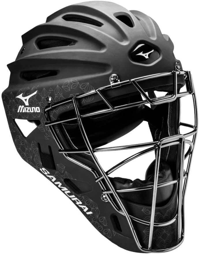 Mizuno Samurai Women's Fastpitch Softball Catcher's Helmet, Size 6 1/2 - 7 1/4, Black : Sports & Outdoors
