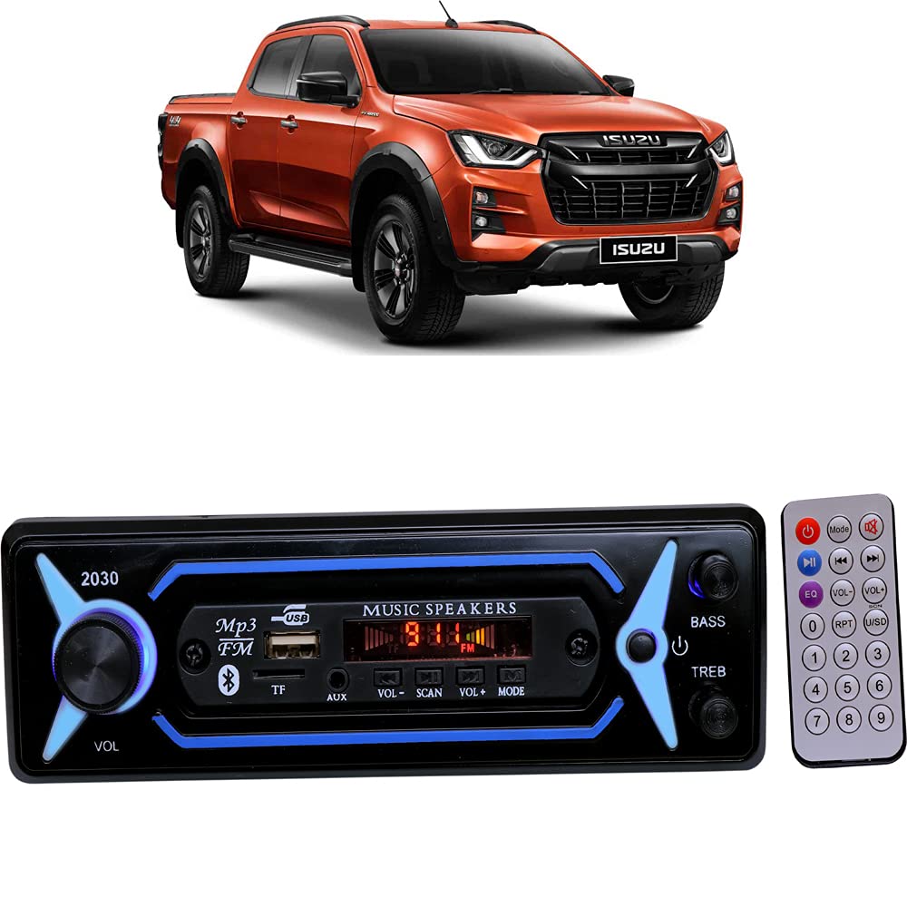 Genipap® Universal Car Media Player | Stereo 2030 Blue| Bluetooth/USB/SD/AUX/FM/MP3 Car Stereo ( Single Din) for Isuzu D-Max V-Cross Standard Diesel