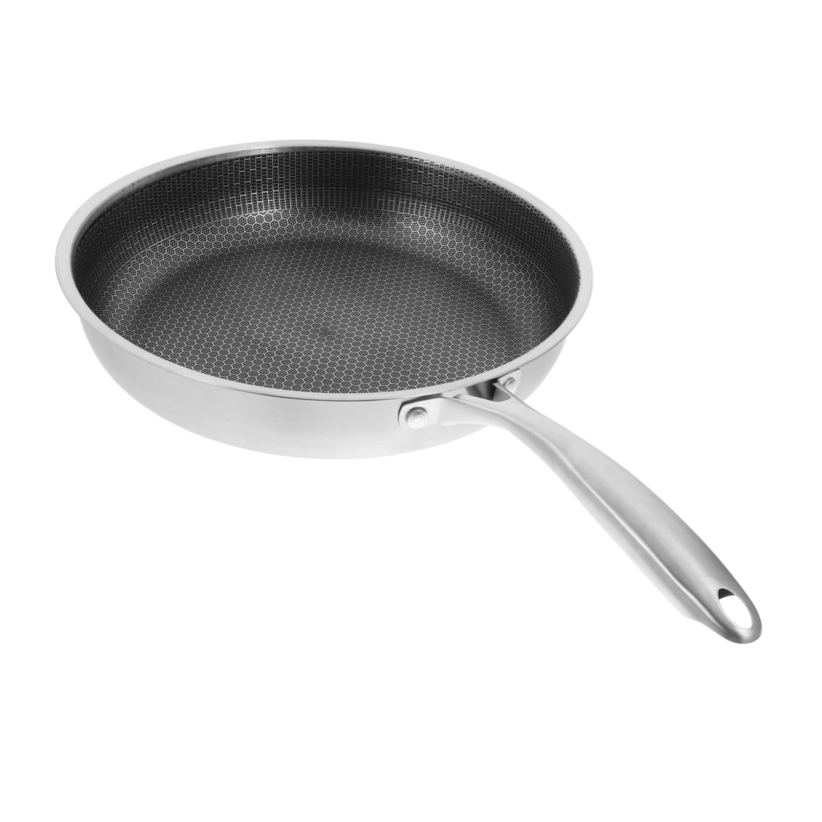 SOLUSTRE Padella in Acciaio Inossidabile Con Fondo Nido D'ape Per Uova e Pancake, Antiaderente, Compatibile Con Piano Cottura a Induzione