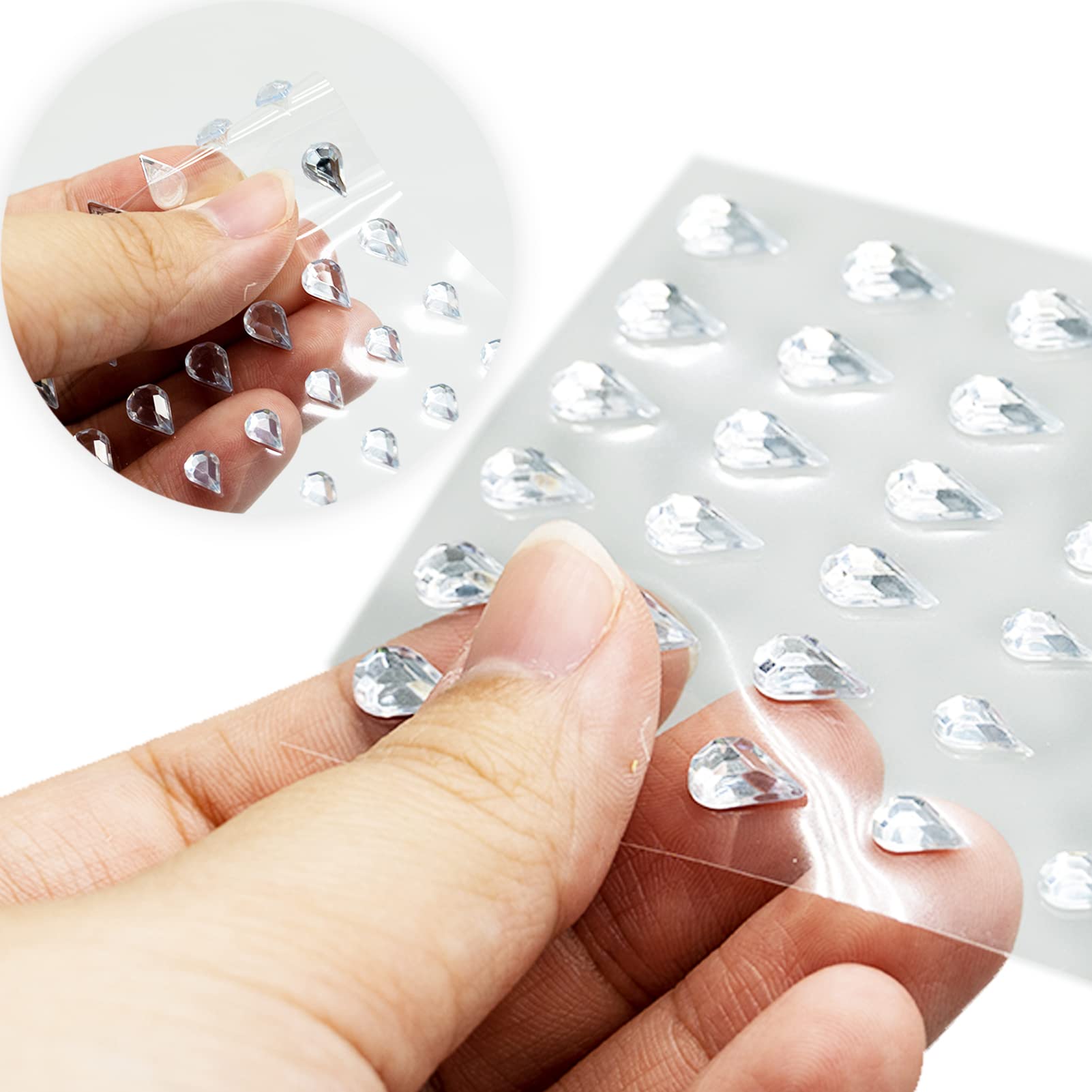 Brillantini Adesivi di Gee per Viso, Strass Adesivi per Decorazioni, Strass Viso ake up