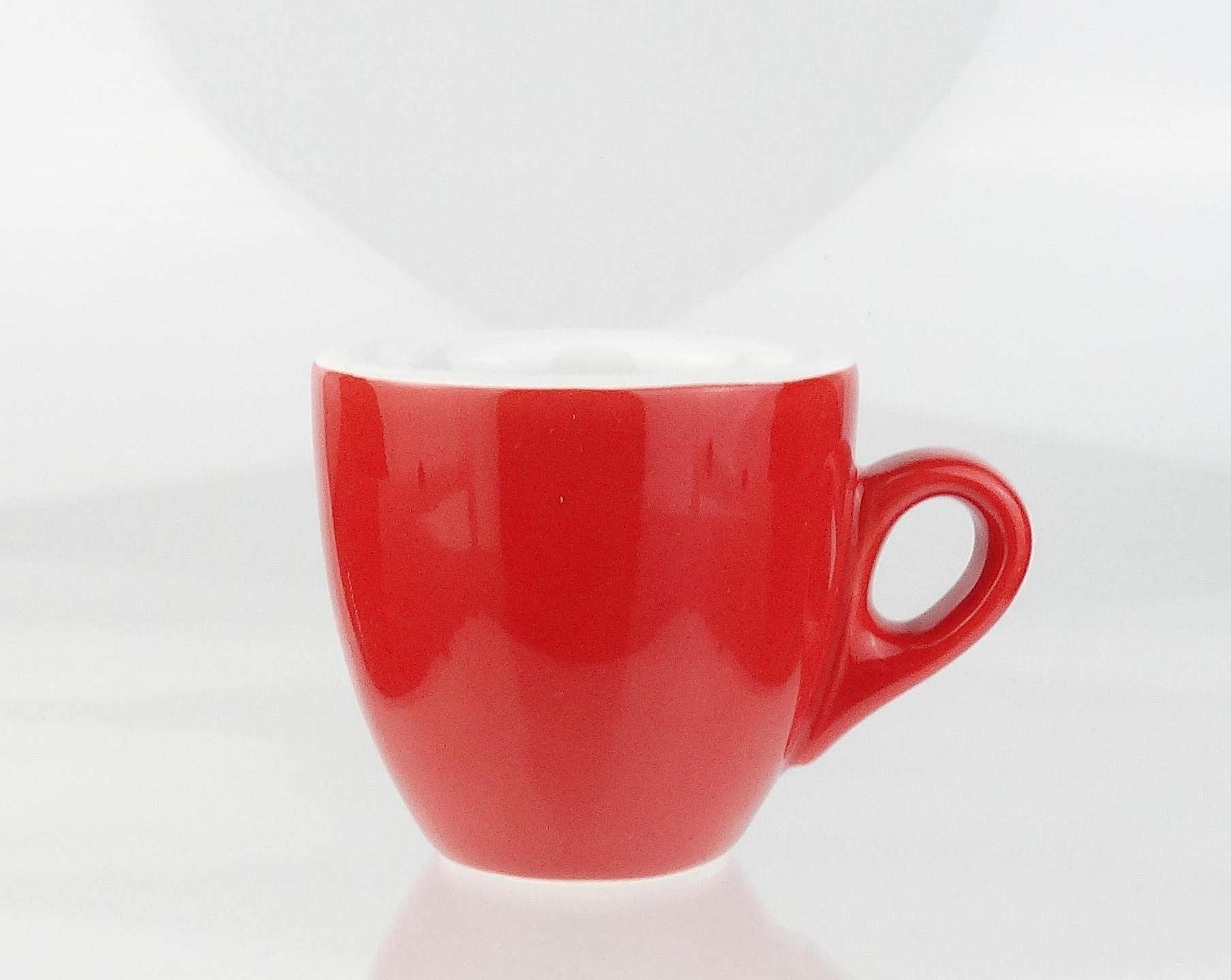 Extra dickwandige Espressotassen | 0,8 cm Wandstärke | rot | 6 Tassen + 6 Untertassen (rot)