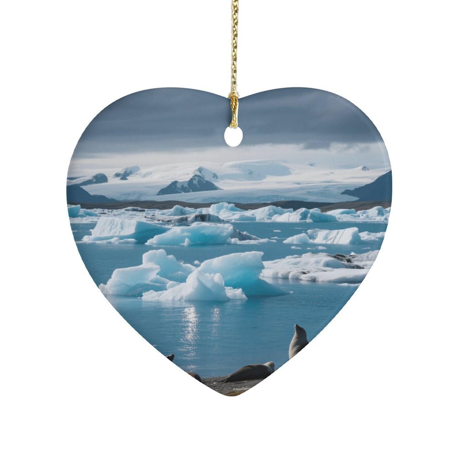Fekiloot Style Glacial Lake Ceramic Ornament Home Decor Keepsake