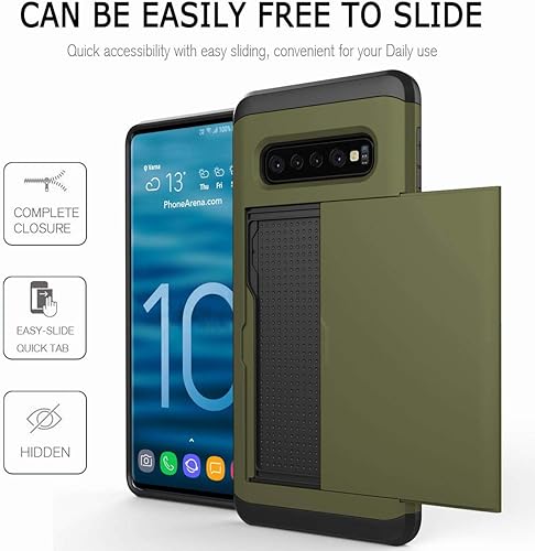 Miniatura 3 de Funda para Samsung Galaxy S10 Plus, ultrafina, a prueba de golpes, parte trasera dura, de silicona de doble capa, funda protectora para tarjetas de