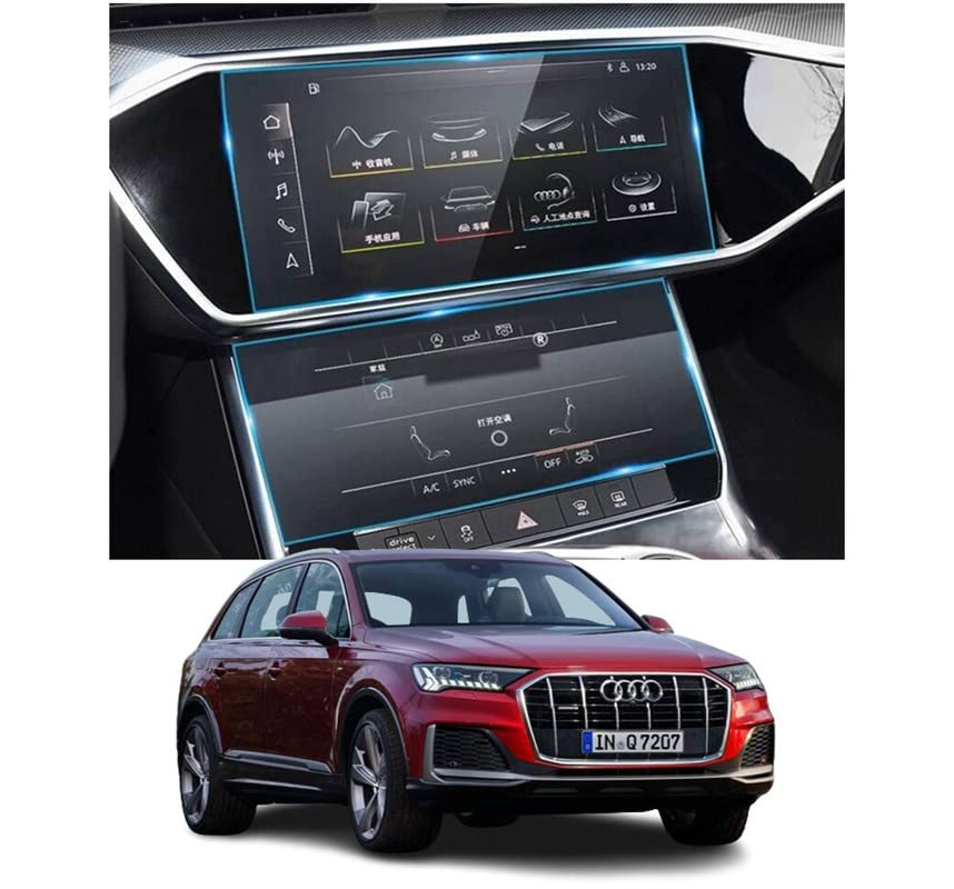 ARMOUR GUARDS Screen Protector Compatible with AUDI Q7 Facelift Touch Infotainment And Front AC Combo Music System Touch Screen Infotainment (Company Fitted) Not a Tempered Glass [Transparent]-image-15