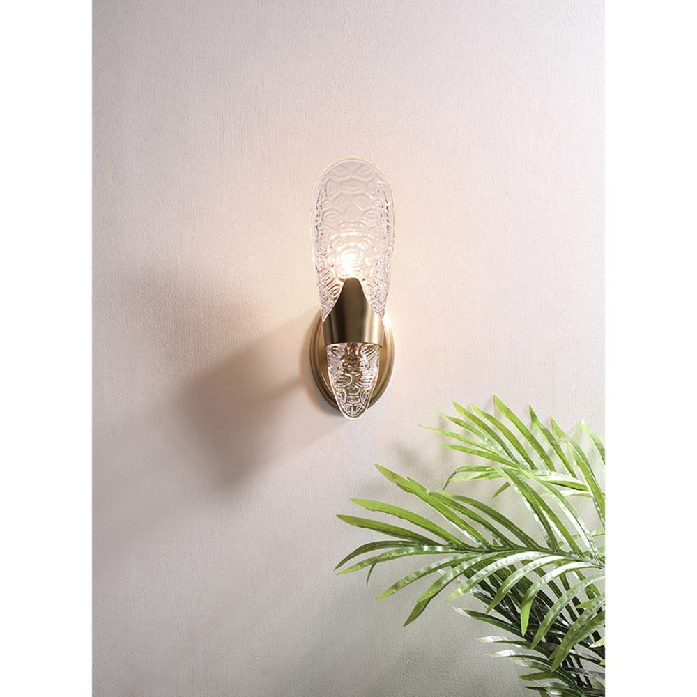 Lampy ścienne, nordycki nowoczesny minimalistyczny miedziany kryształ lampa ścienna światło korytarz restauracja salon sypialnia gabinet 11 * 21,5 * 31 cm Dte