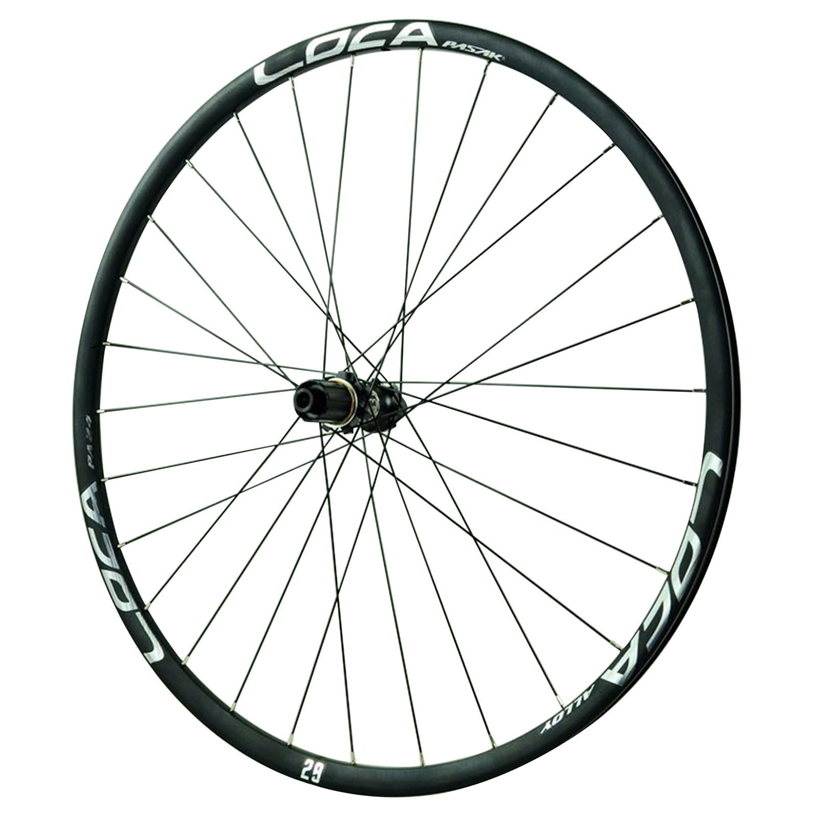 Set di ruote MTB da 26/27,5/29 pollici, in lega di alluminio, con perno passante per freno a disco Mid Lock, anteriore 15 * 100 mm, posteriore 12 * 142 mm, per pneumatici da 1,25 a 2,125 pollici.