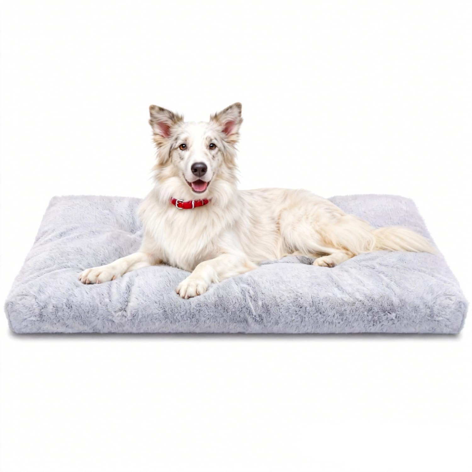 Nobleza - Cama para Perros Multifunción Lavable, Colchón Viaje para Mascotas con 6 Puntos de Acabado Antideslizante, Super Suave y Portátil para Jaula, Coche o Casa - M, 95 * 60 * 10cm, Gris