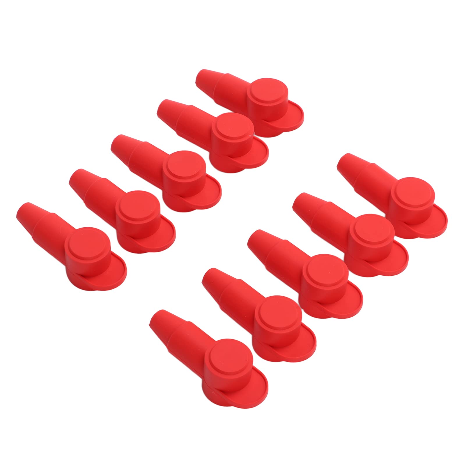 Terminal Protector, 10PCS Terminal Cover Silicone Red Alternator Battery Stud Terminal Protector Relacement for 10‑2AWG Wire Battery terminals and distribution modules
