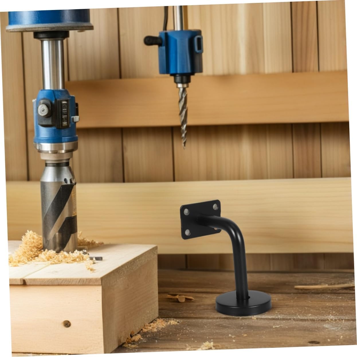 6pcs Stainless Steel Handrail Brackets for Stairs Wall-Mounted Support Bracket Set Sturdy and Adjustable Railing Holders for Stairway Installation