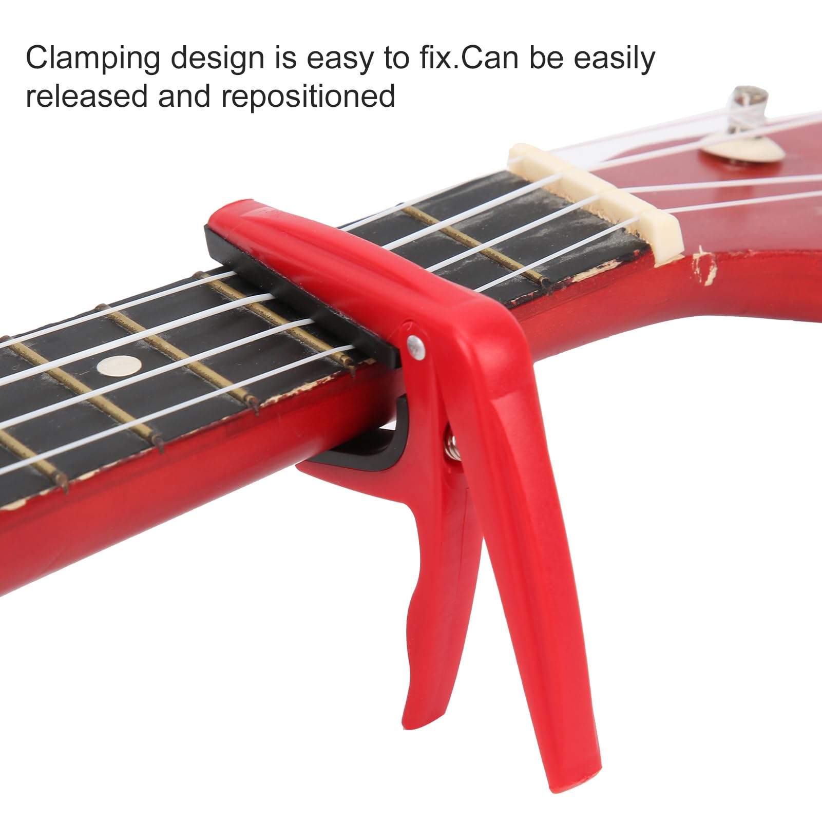 Akozon Capodastre Avec Porte-médiator Outil De Réglage De Tonalité Capo De Guitare En Métal Avec
