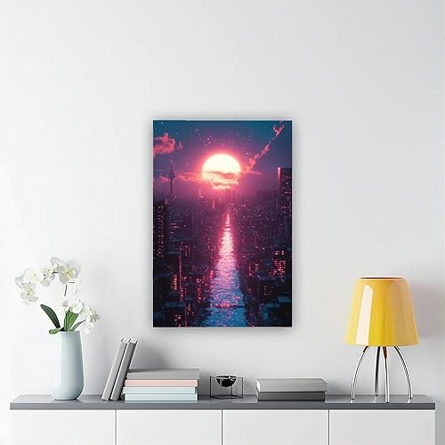 Miniatura 6 de XAHOR 80s Synthwave Art Print  Neon Retro Wall Decor with Cyberpunk Vibes Canvas Poster Wall Art Decor Print Picture Paintings for Living Room