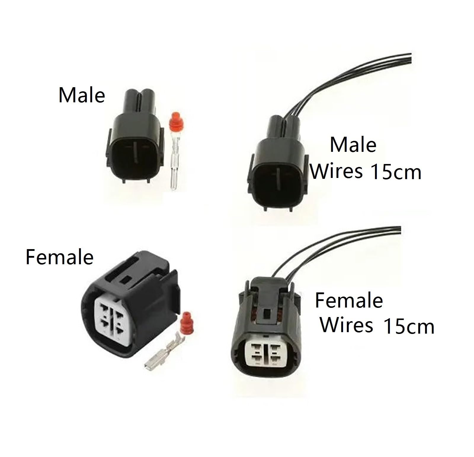 Conectores automotrices 1/5 Juego de 4 pines Conector automotriz 6189-0545 6189-0694 90980-11964 fácil reemplazo (macho, 5 piezas)