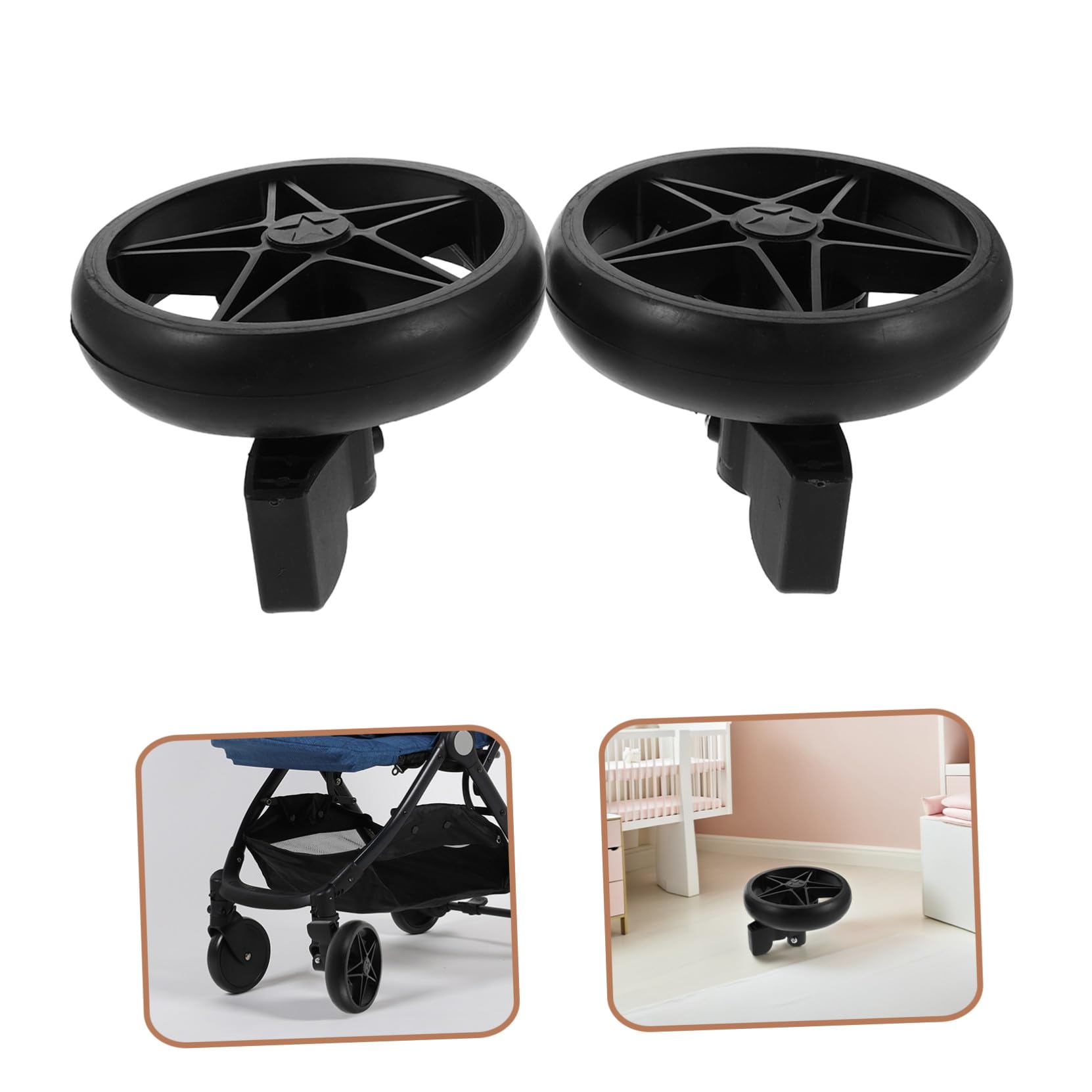 Abaodam 2pièces Lot de Roues de Rechange pour Poussette Roues Arrière Pivotantes Accessoires pour Trotteur Apprentissage