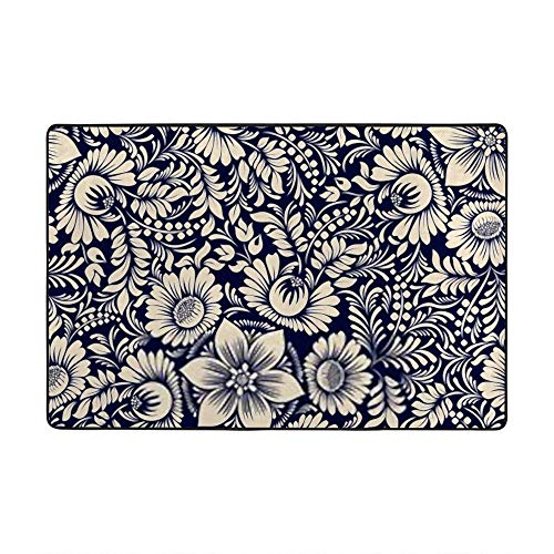 Tapis de salon rétro fleurs tissu polyester coton stretch - 2