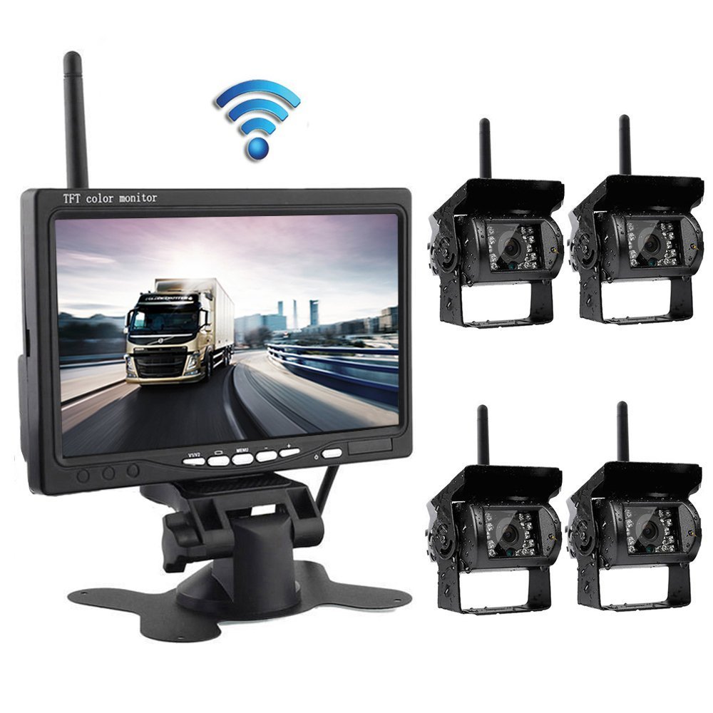 Buy Podofo Wireless 7" LCD Rear View Monitor with 4 IP69 Waterproof