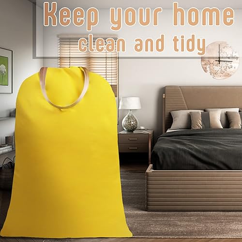 Miniatura 7 de Sanlykate Bolsa grande de lona de algodón con cordón y asas, organizador de ropa sucia resistente y duradero, bolsa de almacenamiento resistente a