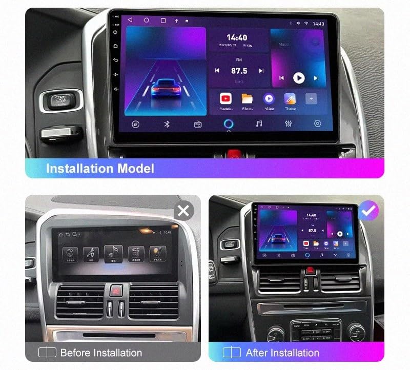 Radio coche 2 DIN con Carplay inalámbrico 2G+32G para renovar tu Volvo XC60 2009-2017 2