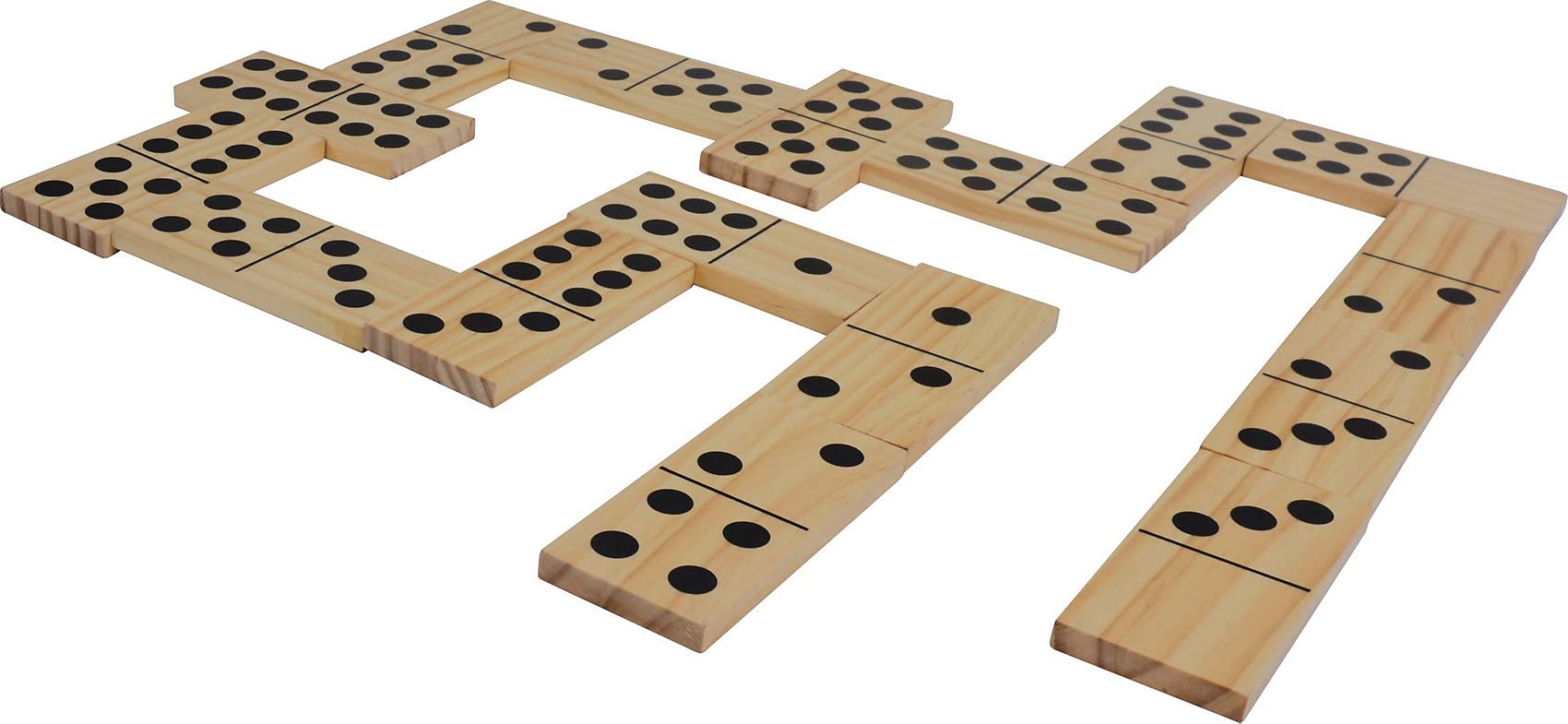 Schildkröt Jumbo Domino, 28 Piezas de Dominó de Gran Formato, 13x6 x1cm Madera FSC, Juego Niños y Adultos, Almacenamiento Práctico en una Bolsa de Malla con Cordón, 970314