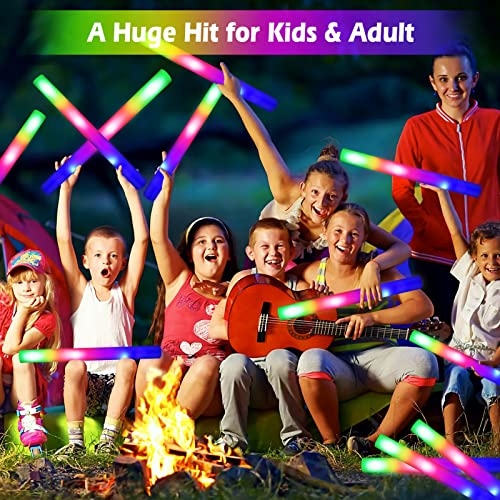 Ludilo FGB-18 Foam Glow Sticks Bulk Party Pack 18Pcs Glow In The Dark Party Supplies For Adults Led Foam Sticks Foam Glow Sticks For Kidsbirthday Wedding Dance Floor Props Concert Halloween Party Favors thumb #1