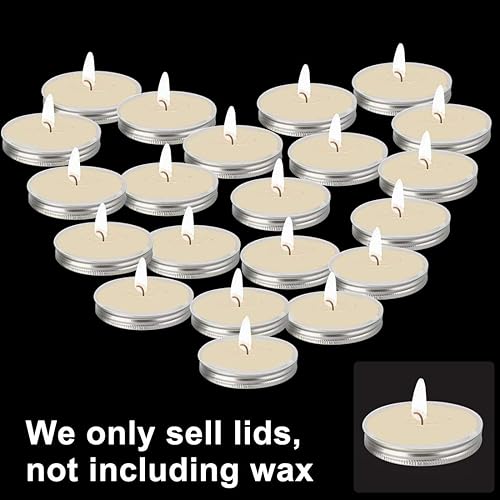 Miniatura 2 de uxcell Paquete de 10 tapas de metal de boca ancha para tarros de masón con anillos de sellado, tapas de almacenamiento de alimentos para tarros de