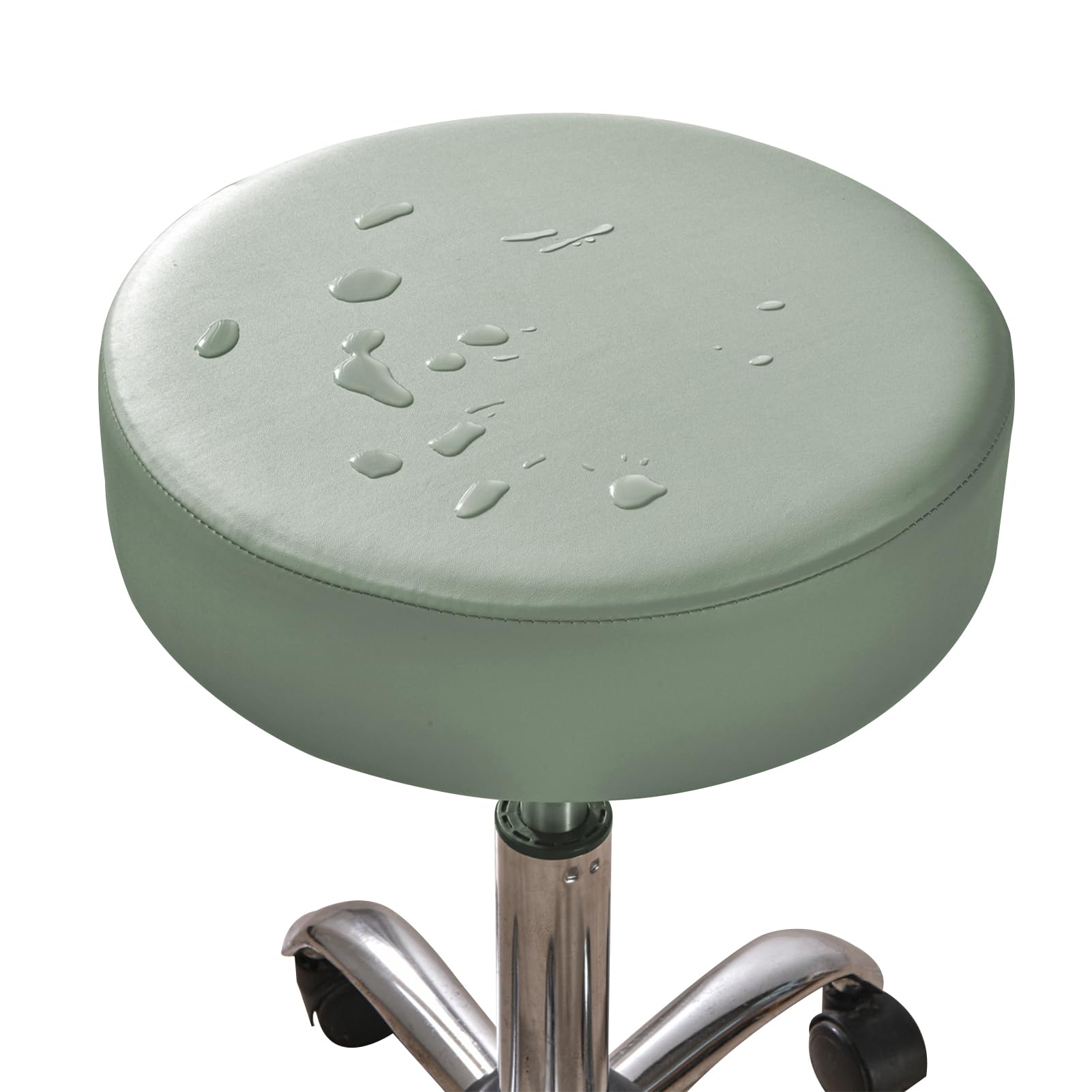 Housse De Chaise Tabouret Rond Extensible En Cuir PU - Protection Étanché Violet Foncé