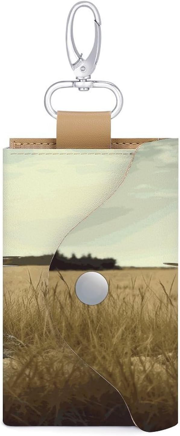 Funny Golden Retriever Leather Key Wallet Double-Sided Composite PU Leather Key Case for Keys Cards Change image 3