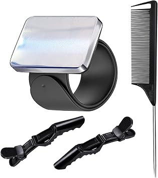 Magnetic Wristband for Hair Stylist Pin Wristband Wrist Pin Holder Braiders Wristband with 1 Pieces Hair Rat Tail Combs 2 Pieces Alligator Hair Clip Black