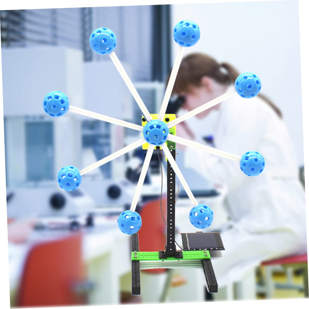 HEMOTON Toy Ferris Wheel Solar Motor Handmade Ferris Wheel Model Educational Kit for Boys and Girls