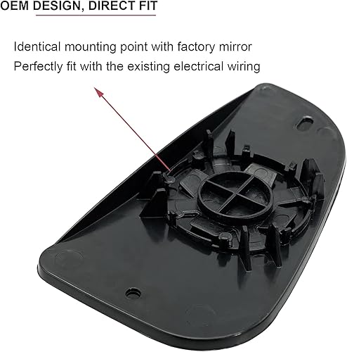 Miniatura 4 de Reemplazo de cristal del espejo inferior del lado izquierdo del conductor para Dodge Ram 1500 2500 3500 4500 5500 2009-2020  Espejo de remolque