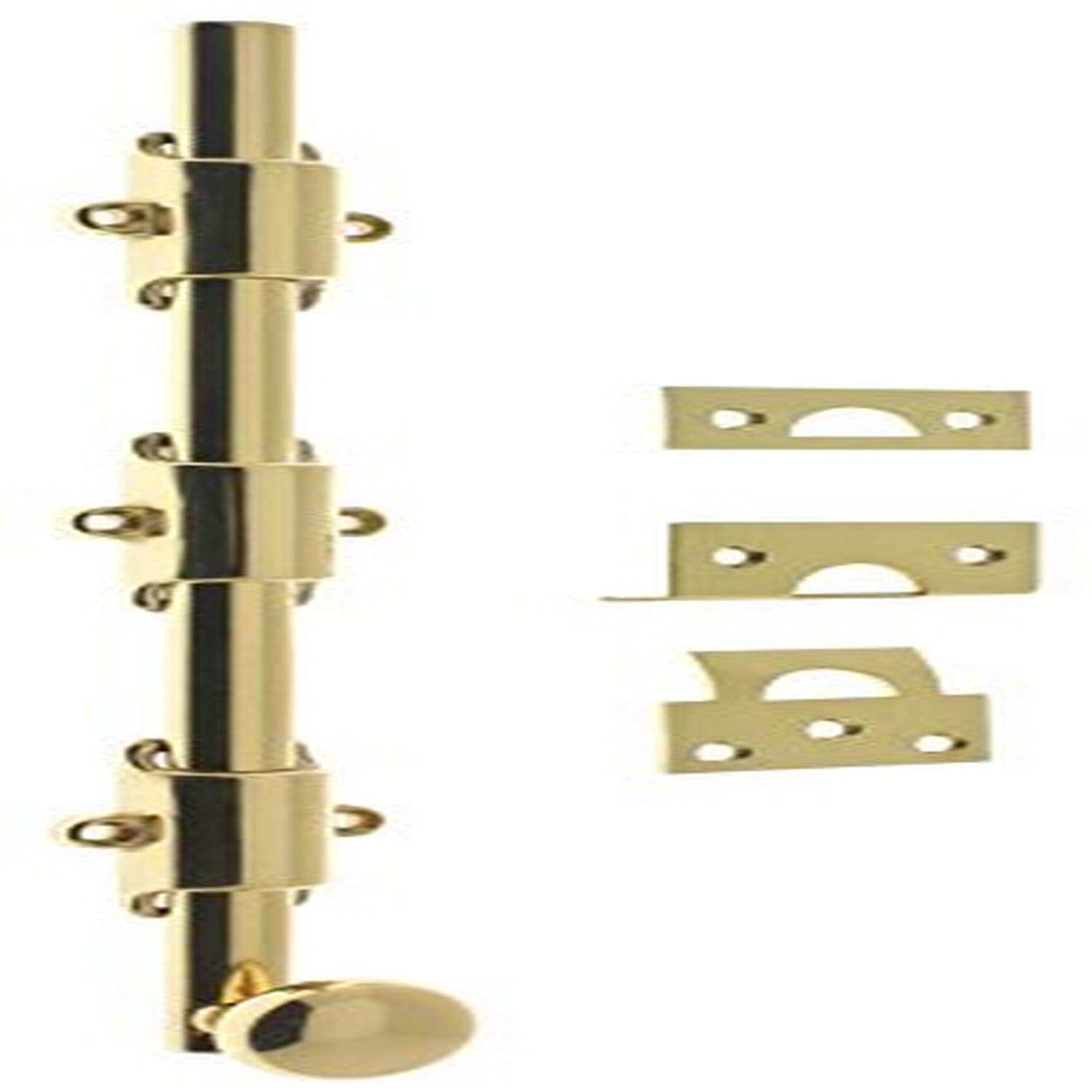 idh by St. Simons 11278-003 Premium Quality Solid Heavy Duty Surface Bolt with Round Knob, 12-Inch, Polished Brass