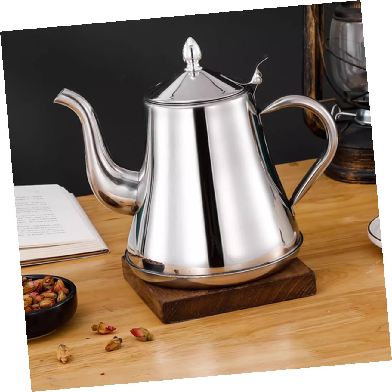 TOYANDONA Schwanenhalskessel Edelstahl-wasserkanne mit Langausguss für Büro-teekessel und Kaffeekessel Hitzebeständiger Griff als Kaffeezubehör