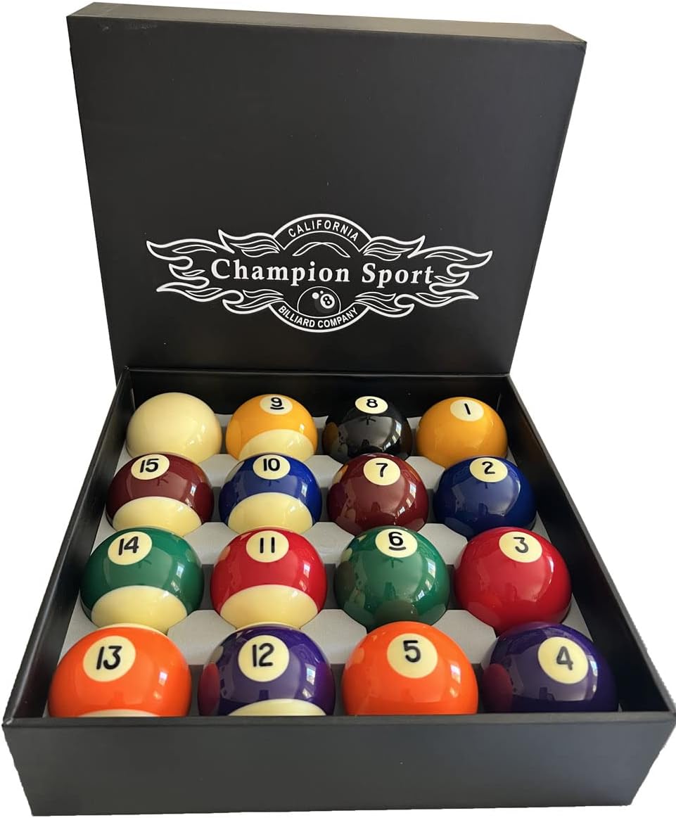Champion Deluxe 2-1/4" Billiard Pool Ball Set Complete 16 Ball Set (Several Style Available)