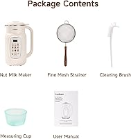 Vista 8 de Joydeem Máquina para fabricar leche de nueces, control de temperatura ajustable, 46oz almendra, soja, avena, licuadora de bebidas no lácteas a base