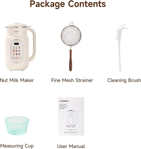 Miniatura 8 de Joydeem Máquina para fabricar leche de nueces, control de temperatura ajustable, 46 onzas de almendra, soja, avena, licuadora de bebidas no lácteas