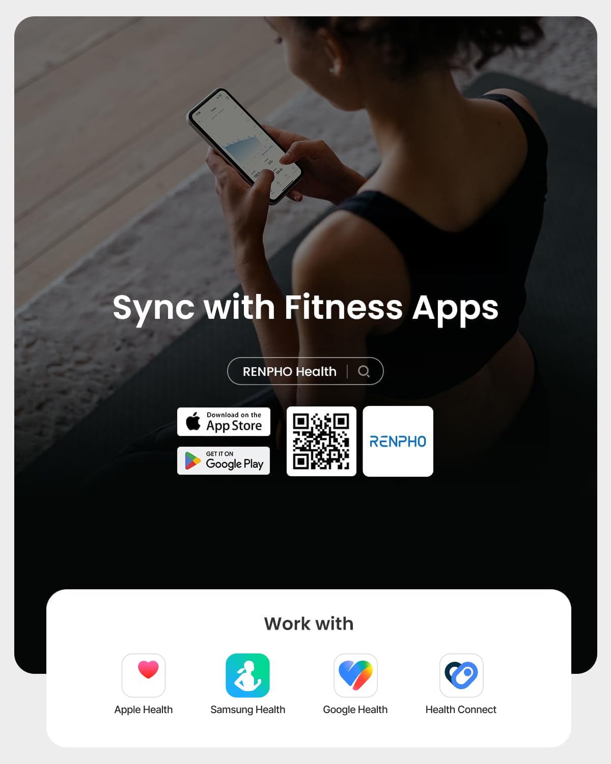 RENPHO Balance Pese Personne avec Grand écran, Balance Impédancemètre ultra précis, Pese Personnes intelligente avec application, Balance Connectée ITO, noir, Elis 2X | Balance Impédancemètre ultra précis, Pese Personnes intelligente avec application, Bal