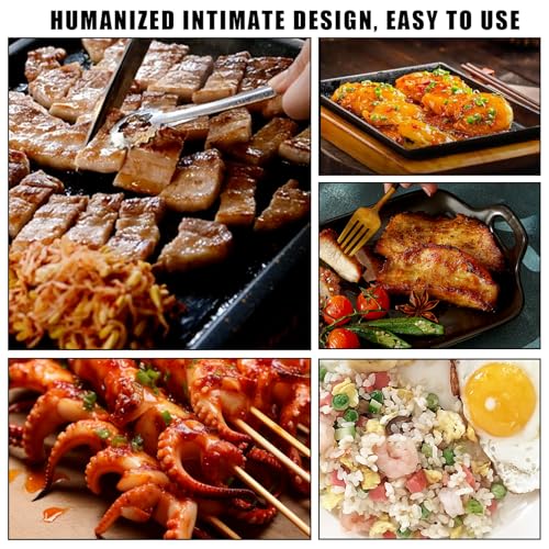 Zcbzbn 2 Stück Edelstahl Grillrostheber hitzebeständig mit rutschfestem Griff für Camping BBQ Grillschale Schutz vor Verbrennungen 27 cm Grillzubehör