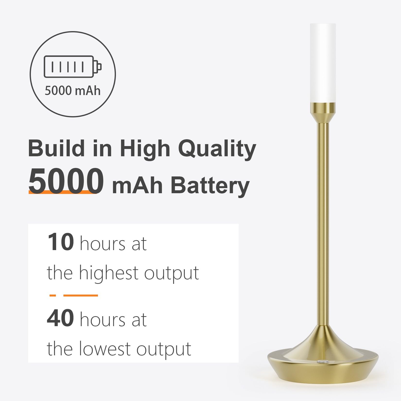 K-Bright lampada da tavolo ricaricabile | 240LM | 3000K luce bianca calda Lampada da scrivania senza fili | interni/esterni Lampada da tavolo con base di ricarica a contatto (grigio scuro