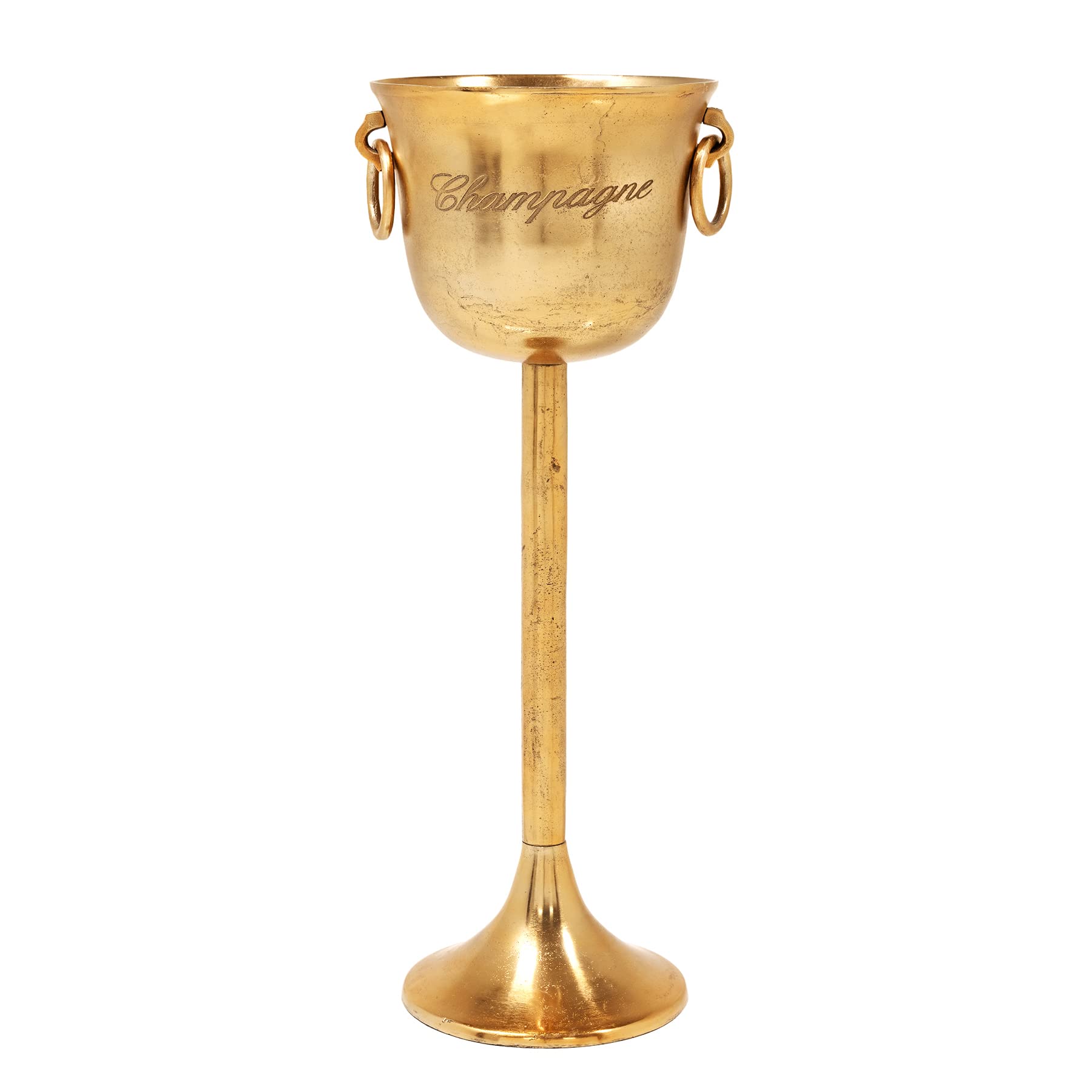 Sektkühler CHAMPAGNE - 80cm - gold - Metall handmade handgefertigt