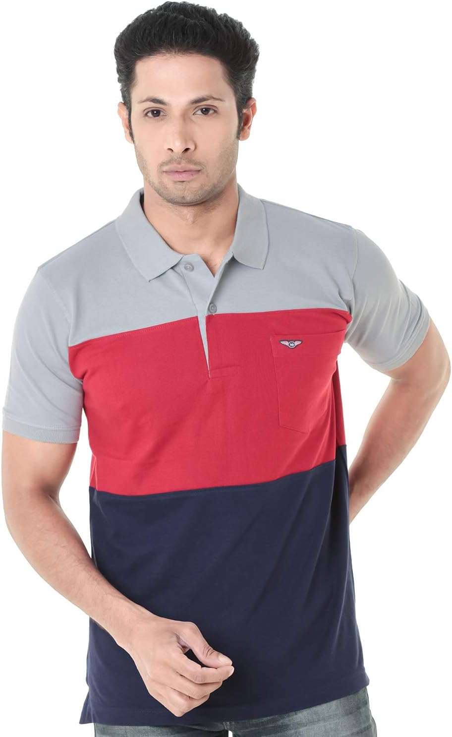 WEXFORD Mens Half Sleeves Polo Round Neck Cotton,Casual Tshirt