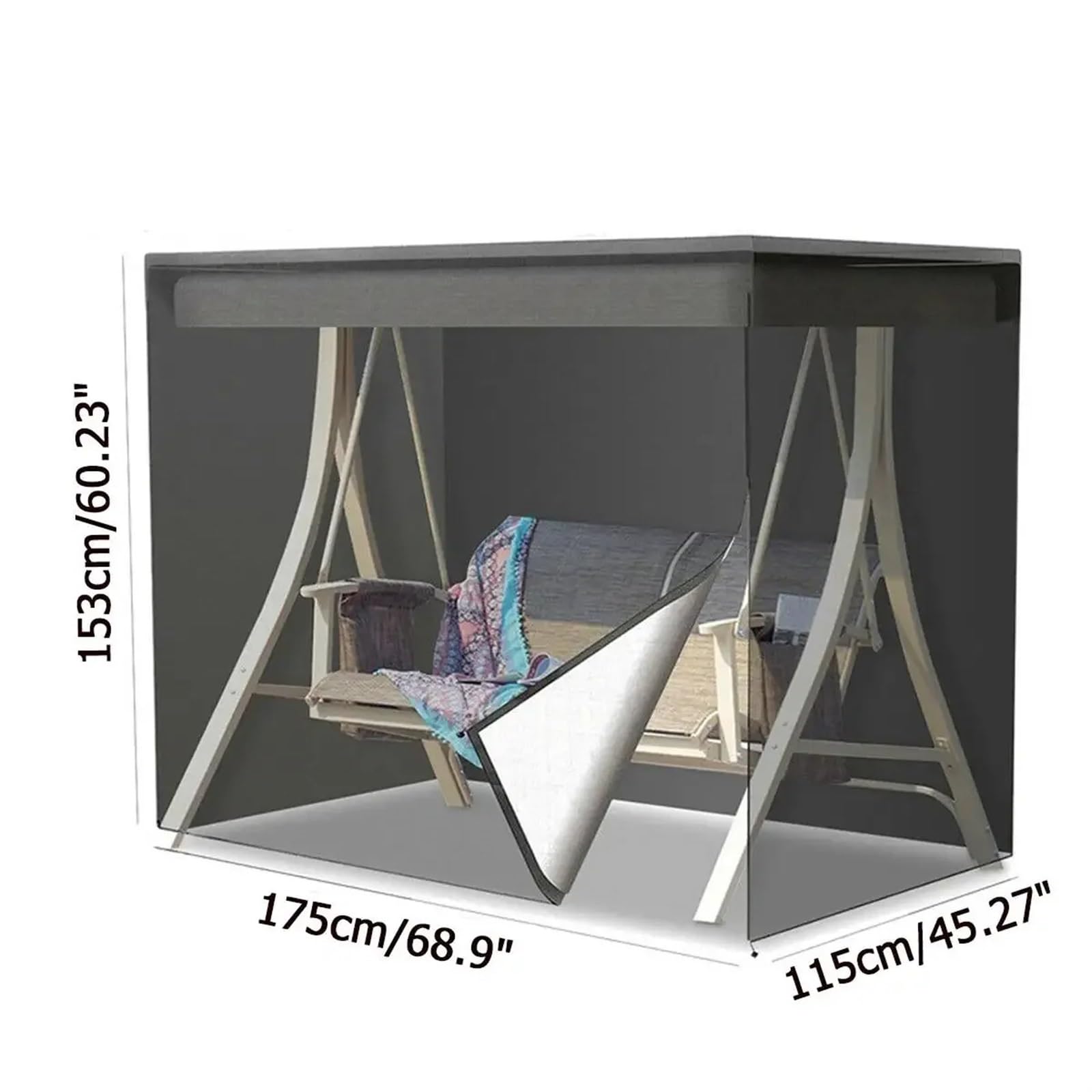 Housse de Protection pour Balancelle Housse de Protection Solaire imperméable 210D for balancelle de Jardin 2 Places, Housse de hamac, Housse de Chaise Suspendue for Patio et Cour