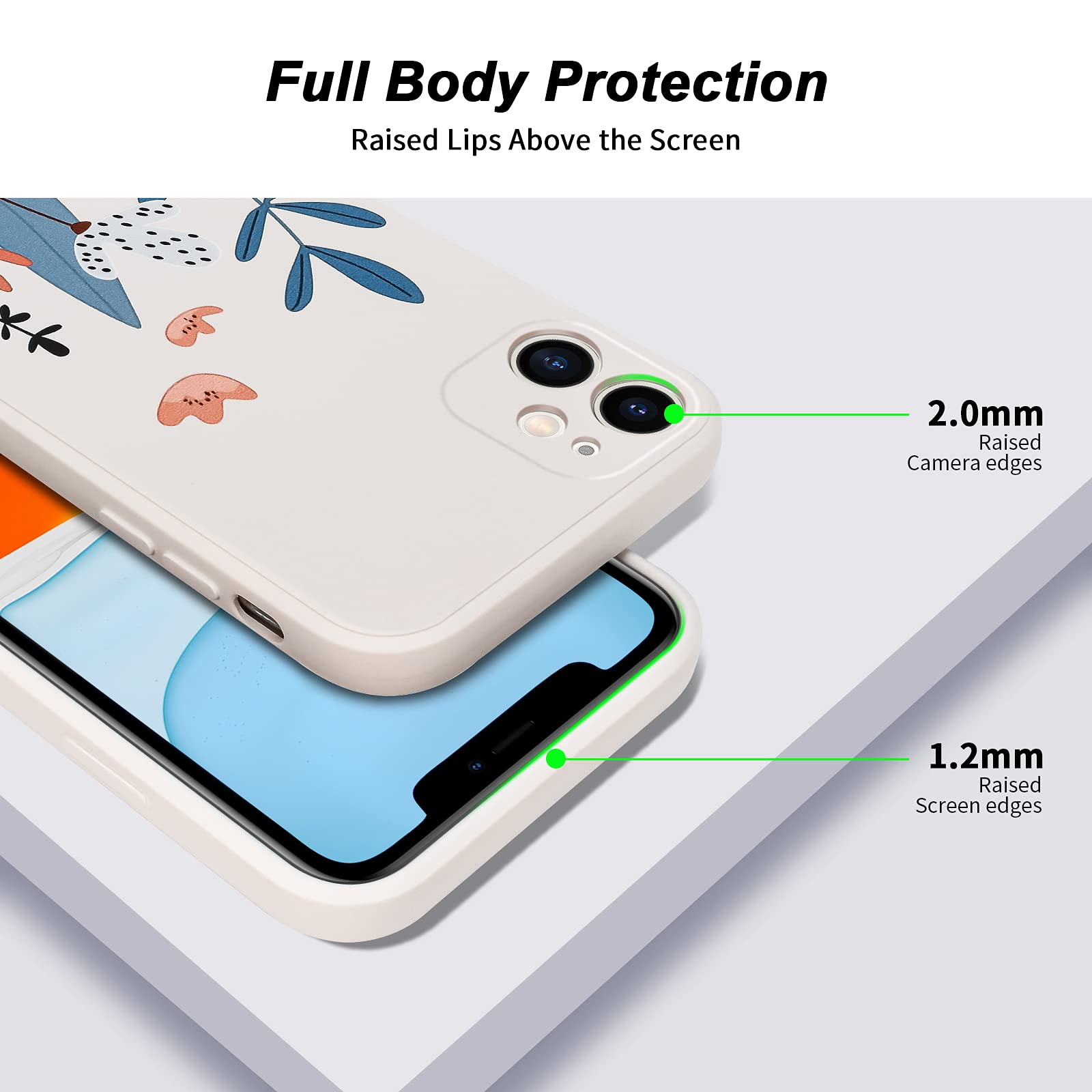 fangke Compatibile con iPhone 11, custodia trasparente con motivo floreale, flessibile, in gomma morbida, in silicone, per ragazze e ragazzi, per iPhone 11